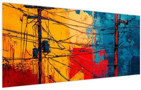 Obraz - Abstraktné elektrické vedenie (120x50 cm)