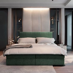 Čalúnená posteľ boxspring ISPIRA 140x200 cm zelená Matrac: Matrac Bonell pružinový