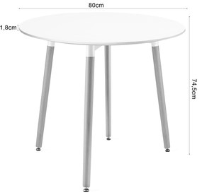 Dekorstudio Okrúhly stôl KAMI 80cm - biely