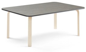 Stôl ELTON, 1800x700x530 mm, linoleum - tmavošedá, breza
