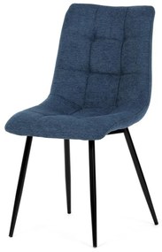 Jedálenská stolička DCL-193 BLUE2, modrá látka, čierne kovové nohy
