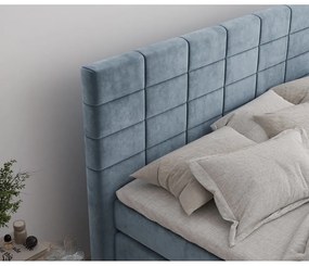 Modrá boxspring posteľ s úložným priestorom 140x200 cm Ava – Maison de Rêve