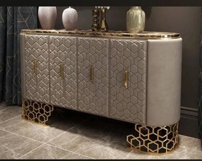 KOMODA KIRSTEN ZLATÉ NOHY + EKO-KOŽA + MRAMOR