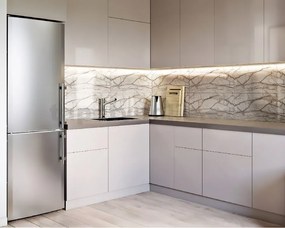 Samolepiace PVC 3D panely LVT06, cena za kus, rozmer 60 x 30 cm, mramor hnedý lesklý, IMPOL TRADE