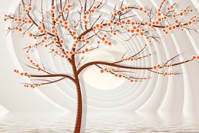 Tapeta moderný strom na abstraktnom pozadí - 150x100