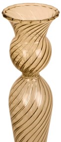 Svetlohnedý sklenený svietnik PT LIVING Swirl, výška 26,5 cm