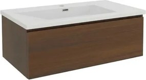 Kúpeľňová skrinka s umývadlom SAT B-Way 80x30x45 cm orech mat BWAY80NUTU3WMA
