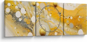 Obraz - Abstraktné pozadia so zlatým dekorom (s hodinami) (90x30 cm)