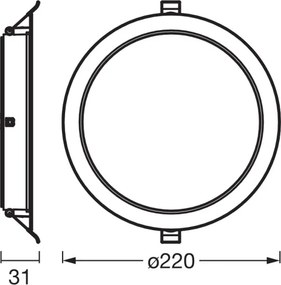 Osram - SADA 6× LED podhľadových svietidiel ESSENTIAL LED/18W/230V Ø 22 cm biela