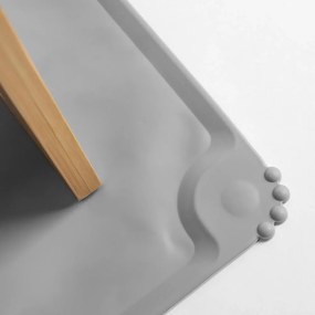 Sada keramických misiek s nastaviteľným bambusovým podstavcom a silikonovou podložkou
