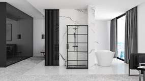 Rea Concept, sprchovací kút 80x100 cm + čierna sprchová vanička Savoy, KPL-K1006