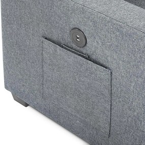 Univerzálna rohová rozkladacia sedacia súprava Catini PORTIVA s úložným priestorom a USB sivá