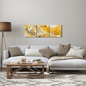 Obraz - Abstraktné pozadia so zlatým dekorom (s hodinami) (90x30 cm)