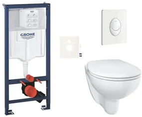 Závesný wc set do ľahkých stien / predstenová montáž GROHE Bau Ceramic SIKOGRSBAUSASH0