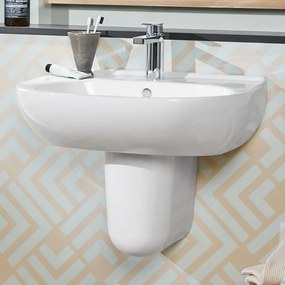 VILLEROY &amp; BOCH O.novo závesné umývadlo s otvorom, s prepadom, 550 x 450 mm, biela alpská, s povrchom CeramicPlus, 516055R1
