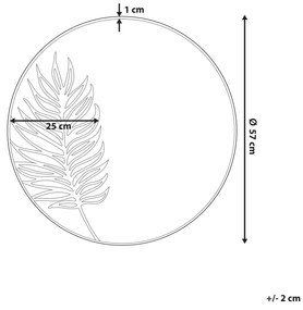 Nástenné zrkadlo v zlatej farbe ø 57 cm SAUVIE Beliani