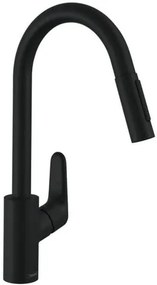 Hansgrohe Focus M41 drezová batéria s vyťahovacou spŕškou, 2 prúdy matná čierna 31 815 670