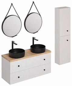 Kúpeľňová zostava s umývadlom vrátane umývadlovej batérie, vtoku a sifónu Naturel Forli biela KSETFORLI4, 1 ks