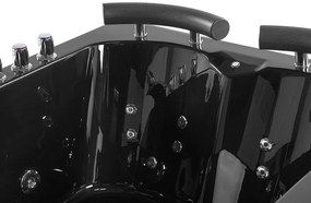 Vírivá rohová vaňa s LED osvetlením pravostranná 160 x 113 cm čierna PARADISO Beliani