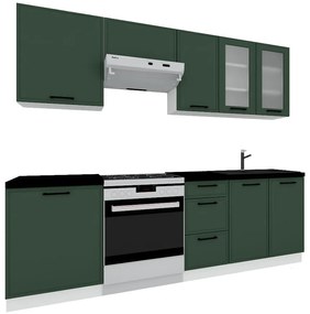 Kuchynská linka 180/240 zelená mat bez dosky