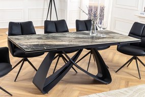 Jedálenský stôl TOMTOC 180-220-260 cm – keramický mramorový vzhľad taupe