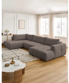 Taupe rozkladacia/s úložným priestorom rohová pohovka (ľavý roh/do tvaru "U") Fuji – Bobochic Paris
