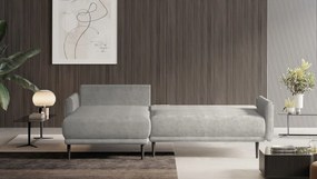 Rohová sedačka Soho, svetlo šedá strukturovaná látka, ľavý roh