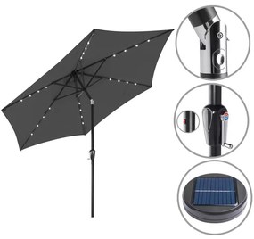 InternetovaZahrada LED slnečník Miami Ø270 cm - antracit