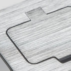 Brilagi - Vonkajšia vstavaná podlahová zásuvka IP55 matný chróm obdĺžnikový