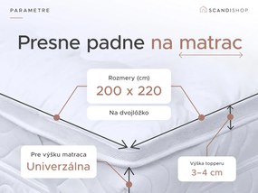 Dvojvrstvový chránič matraca - TOPPER 200x220 cm