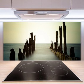 Sklenený obklad Do kuchyne More slnko krajina 120x60 cm