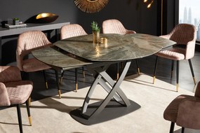 Jedálenský stôl Inception 130-190 cm - Hnedý mramor