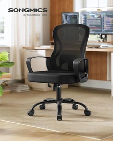 Ergonomická kancelárska stolička s mrežou, čierna