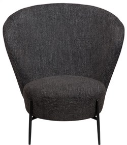 ORBIT ČALÚNENÉ LOUNGE KRESLO black bouclé/black