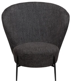 ORBIT ČALÚNENÉ LOUNGE KRESLO black bouclé/black