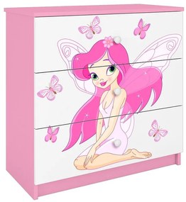 Detská komoda Babydreams ružová – Víla 1