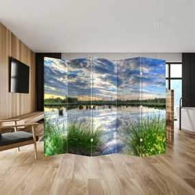 Paraván - Jazero s tŕstím (210x170 cm)