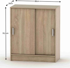 Skrinka s posuvnými dverami BETTY, dub sonoma