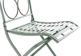 Kovová skladacia stolička Sibell (SET 2 ks) - Zelená antik