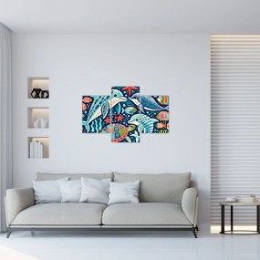 Obraz – Kreslené vodné zvieratká (90x60 cm)