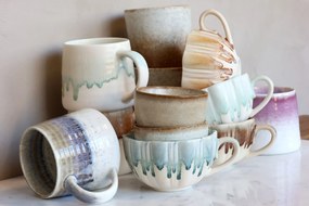 Šálek s uchem z New Bone China porcelánu zelený – Ø11*6,5 cm