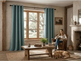Zatemňovací záves DREAM VELVET 140x250 cm, modrozelený Zavesenie: Kovové krúžky
