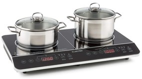 Klarstein VariCook Slim, indukčný varič, 3500 W, 240 °C, 2 platne, časovač, dotykové ovládanie