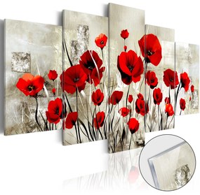 Artgeist Obraz na akrylátovom skle - Scarlet Field [Glass] Veľkosť: 100x50