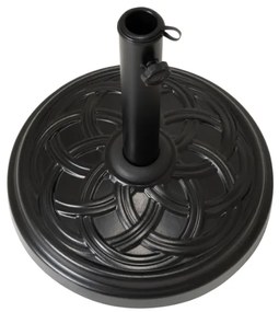 Podstavec na slnečník, okrúhly, 15 kg, čierny