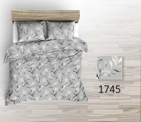 Posteľná obliečka Grey Leaves 200x220/2x 70x90 cm