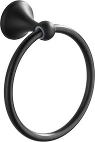 Rea Retro, okrúhly prsteňový vešiak na uterák 332867A, čierna matná, REA-06922