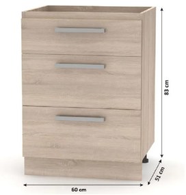 Tempo Kondela Kuchynská linka 2,4 m, dub sonoma/biela, NOVA PLUS