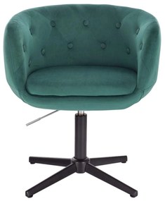 LuxuryForm DESIGN Kreslo MONTANA VELUR na čiernom kríži - zelené