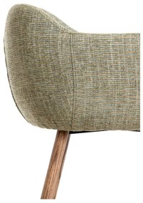 Svetlozelené čalúnené jedálenské kreslá v súprave s podrúčkami 2 ks Blaine – Light &amp; Living